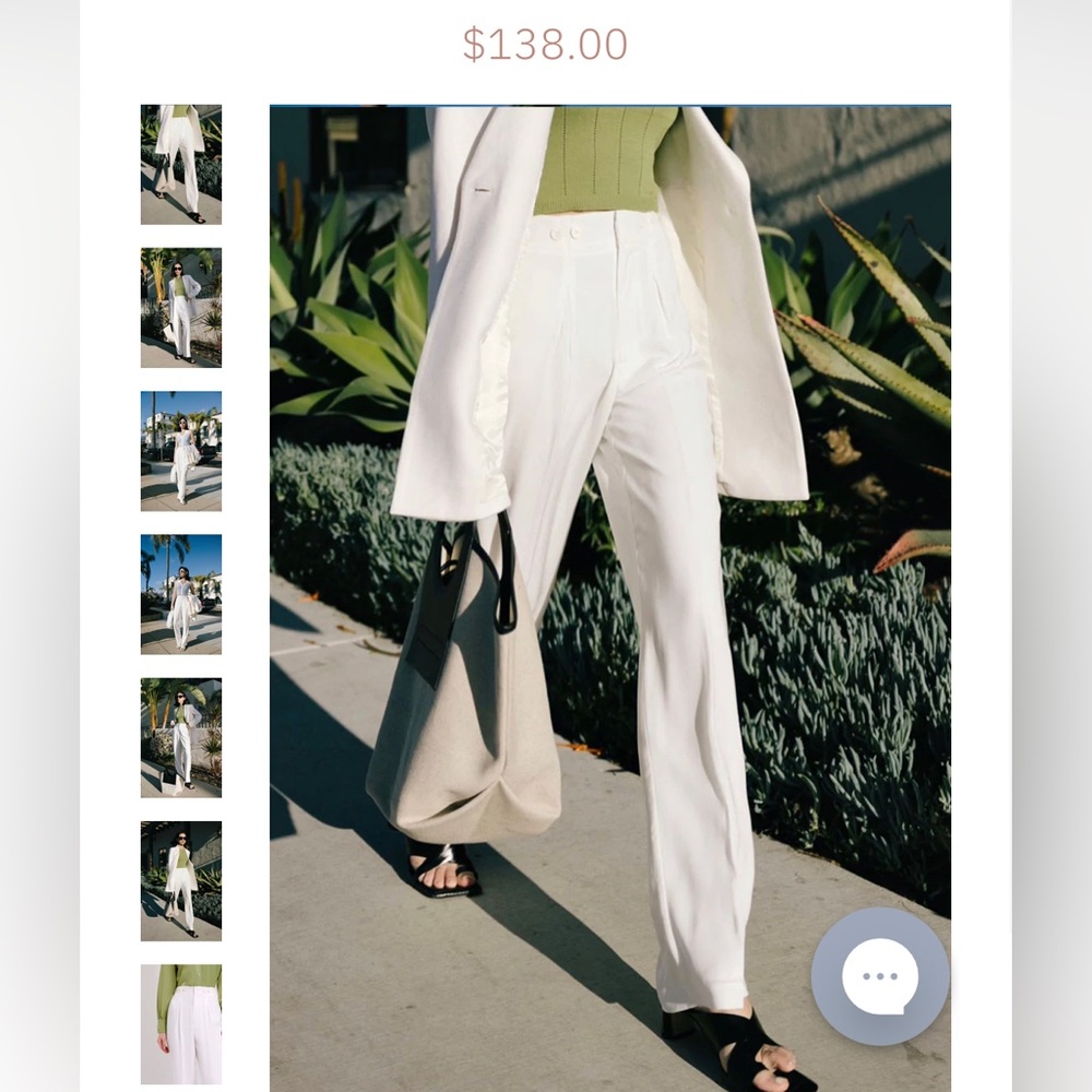 Petite Studio white wide leg pants - Picture 2 of 5